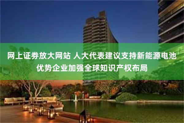 网上证劵放大网站 人大代表建议支持新能源电池优势企业加强全球知识产权布局