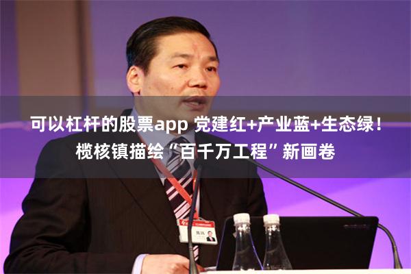 可以杠杆的股票app 党建红+产业蓝+生态绿！榄核镇描绘“百千万工程”新画卷