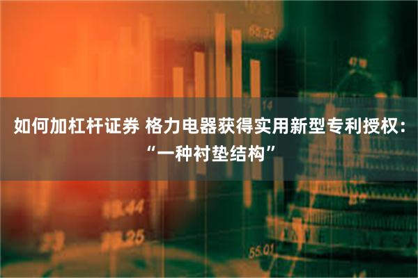 如何加杠杆证券 格力电器获得实用新型专利授权：“一种衬垫结构”