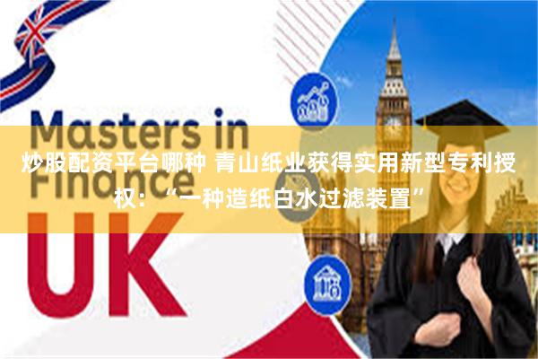 炒股配资平台哪种 青山纸业获得实用新型专利授权：“一种造纸白水过滤装置”